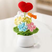 Flores hechas a mano, plantas en macetas, flores de simulación, plantas en macetas, flores terminadas tejidas, decoración para el hogar y el jardín, regalo para invitados de boda - details 2