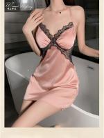Elegante Nuevo Camisón de Tul Sexy con Cuello Bajo Lazo y Tirantes en la Espalda - details 6