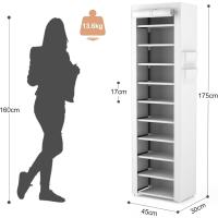 Zapatero de 11 Niveles, Mueble Zapateros de Tela para 20-22 Pares de Zapatos, Armario Zapatero Estrecho y Alto con Funda para Entrada Recibidor, Pasillo, Dormitorio - details 2
