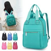 Mochila De Viaje con múltiples bolsillos para mujer, morral informal de viaje, bolso Oxford impermeable para la escuela, Color sólido - details 2
