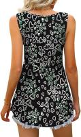 Verano nuevo con cuello en v sin mangas chaleco falda casual estampado tropical de flores vestido mujer - details 8