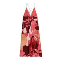 Vestidos Largos Holgados con Tirantes y Cuello en V, Estilo Vacacional con Estampado para Mujer, Novedades Verano 2025 - details 2