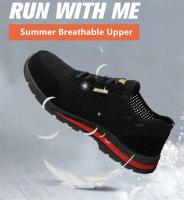 Zapatos de trabajo ligeros y transpirables para hombre, calzado deportivo de seguridad con protección y puntera de acero, verano - details 1