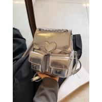 Diseño sentido nicho mochila plata amor de las mujeres nueva moda mochila versátil cadena cubo bolsa de viaje - details 8