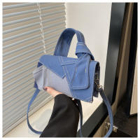 Bolso pequeño portátil de moda versátil, nuevo denim, bolso cuadrado pequeño cruzado de hombro empalmado - details 27