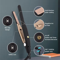 Mini plancha de pelo pequeña plancha para cabello corto y corte Pixie doble voltaje barba lápiz fino plancha de viaje de titanio - details 5