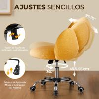 Silla de Escritorio Ergonómica Diseño Nube en Tejido Bouclé Altura Ajustable Ruedas Giratorias - details 12