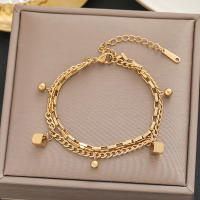 Pulsera de Moda de Titanio Dorado de 18k Regalo de Cumpleaños Perfecto para Mujeres No se Desvanece - details 2