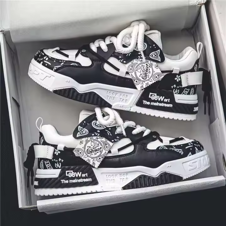 Zapatos de skate al aire libre para hombre de moda, zapatos deportivos informales con plataforma de calle unisex - 1