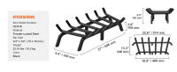 SucceBuy Rejilla para leña para chimenea, rejilla para quemar leña de alta resistencia con 6 patas de soporte, barras de acero sólido con recubrimiento en polvo de 3/4 pulgadas para chimenea interior y exterior - details 7