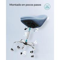 Silla de Escritorio Giratoria de Algodón y Lino Altura Ajustable, Comodidad de Almohada, Azul Pálido - details 4