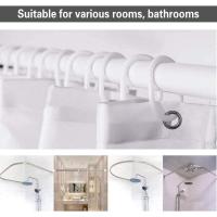 Elegante resistente al agua y al moho con 12 anillos de cortina de ducha de poliéster x 180 cm para todas las estaciones - details 5
