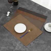 Mantel Individual impermeable, resistente al desgaste, a prueba de aceite, tapete de mesa rectangular de cuero PU aislante del calor, vajilla - details 2