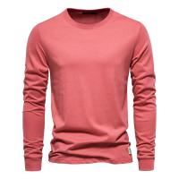 Día del padre 2025 Camiseta de algodón de Color sólido para hombre, camisetas informales de manga larga con cuello redondo para hombre, Camiseta básica de alta calidad para primavera y otoño para hombre - details 5