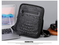 Bolso de Hombro Deportivo y de Ocio Patrón de Cocodrilo en Cuero Bolso Vertical de Moda Retro - details 11
