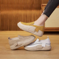 Zapatos planos de tobillo para mujer 2025 en blanco con suela gruesa transpirable. - details 4