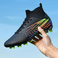 Botas de fútbol profesionales para hombre, zapatos de fútbol de Punta larga, zapatos de tobillo alto para exteriores, zapatos de entrenamiento para niños - details 5
