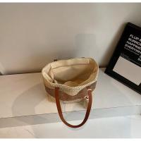 Bolso de hombro único de tejido hueco, nuevo bolso de moda con flecos, bolso de playa estilo vacaciones, bolso de paja de bloques de color - details 11