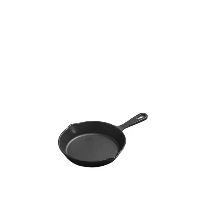 Sartén antiadherente sin recubrimiento de hierro fundido, sartén de tortilla pequeña de varios tamaños, mango de lágrima de firma, caños dobles, olla salteadora - 1