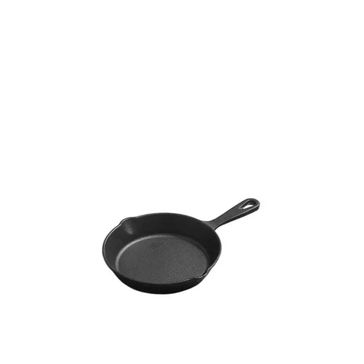 Sartén antiadherente sin recubrimiento de hierro fundido, sartén de tortilla pequeña de varios tamaños, mango de lágrima de firma, caños dobles, olla salteadora - 1