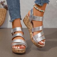 Sandalias de tacón de cuña para mujer, zapatos de verano - details 2