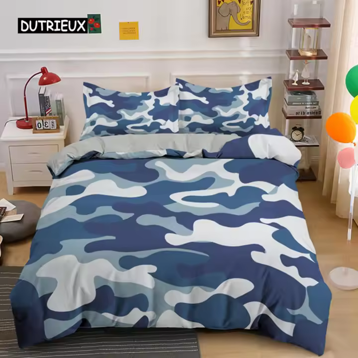 Conjunto de Ropa de Cama Camuflaje Juego de Cubierta de Duvel para Niño, Niña, Adulto - 1