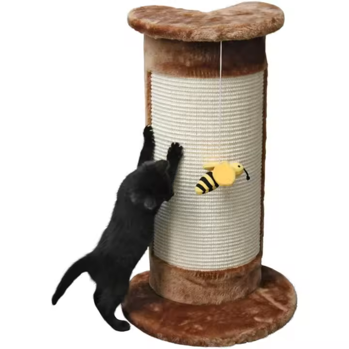 Kerbl Pet Poste rascador Corner marrón, 58 cm; con Abeja colgada de Cinta. - 1