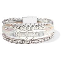 Pulseras envolventes bohemias de cuero para mujer, pulseras infinitas apilables, joyería con cierre magnético - details 5