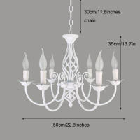 Luz colgante de vela blanca, lámpara colgante de cadena de altura ajustable para sala de estar, cocina, Isla, comedor, Vestíbulo - details 4