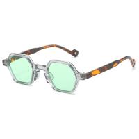 Gafas de sol cuadradas poligonales para mujer y hombre, lentes hexagonales con remaches, lentes transparentes del océano - details 0