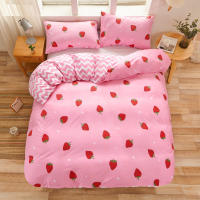 Juego De 3 piezas De Funda Nórdica, Estampado De Fresas Dulces, Ropa De Cama, Funda Nórdica Suave Y Cómoda - details 3