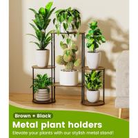 Estantería de Madera y Metal de 131cm Soporte para Múltiples Macetas Adecuado para Interior y Exterior Negro - details 33