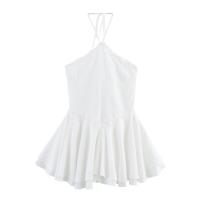 Vestido corto de playa con tirantes, cuello halter, espalda descubierta y decoración en capas PB&ZA2025, estilo veraniego para mujer. - details 1