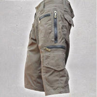 Los hombres sueltos rectos verano de gran tamaño tendencia casual mediados de pantalones multi-bolsillo de trabajo pantalones cortos de cinco pantalones - details 9