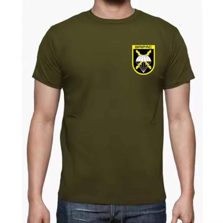 Camiseta de Paracaidista Bripac Force 100% Algodón, Cuello Redondo, Manga Corta, Moda Callejera para Hombres en Verano. - 1