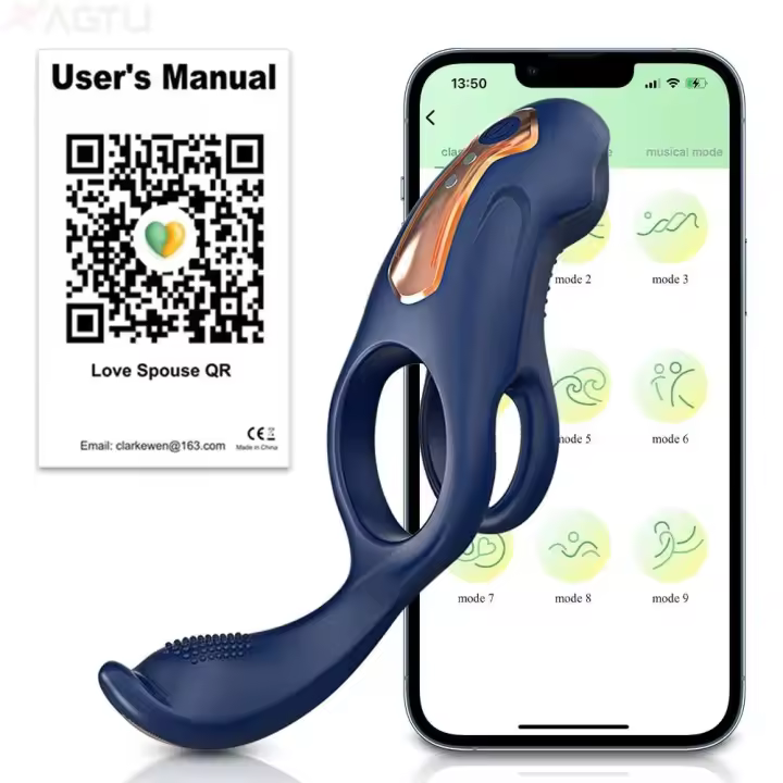 Anillo vibrador de conejo con control remoto SEX para hombres, estimulación testicular, empaque privado - 1