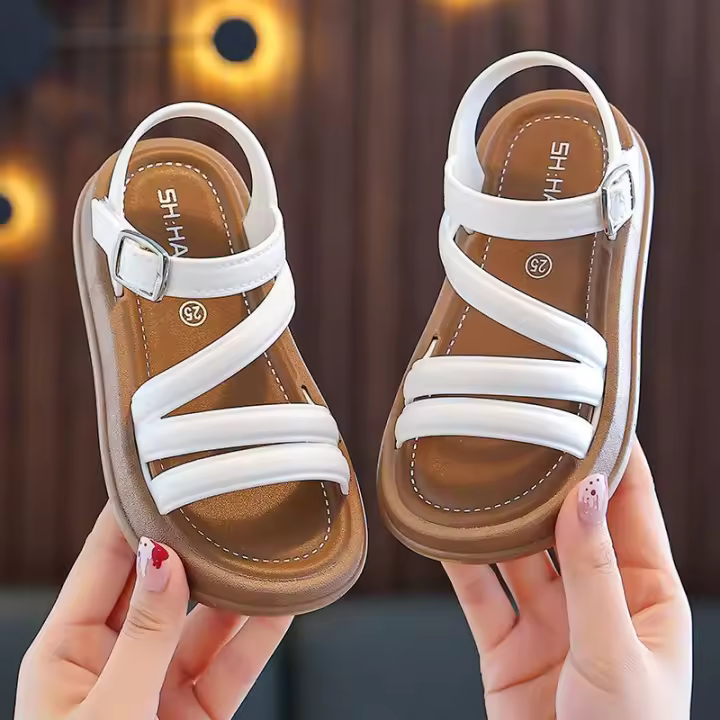 Sandalias de Verano Abiertas en Punta para Niños y Niñas Estilo Coreano Princesa Studiante Lindo Versátil - 1