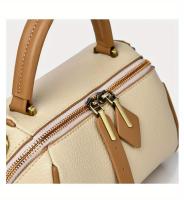 Bolso Tote de Gran Capacidad para Mujer - Herrajes Elegantes en Tono Dorado y Diseño Beige/Negro, Cierre de Cremallera, Correa Desmontable en Tono Dorado, Forro - Bolso Versátil para el Trabajo, Viajes y Uso Diario, Bolso Estructurado y Espacioso - details 6
