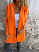 2025 Chaqueta casual con capucha de un solo pecho, color sólido, otoño e invierno, - details 12