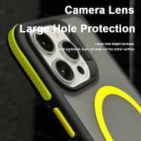 Nueva funda de teléfono magnética esmerilada mate Bicolor para iPhone 16 15 14 Plus 13 12 11 Pro Max cubierta dura translúcida a prueba de golpes - details 5