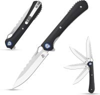 Cuchillo Plegable Sitivien ST145 con Hoja de Acero 14C28N y Mango de Micarta/G10 para Uso Doméstico Camping y Supervivencia EDC Herramienta de Hojalata - details 22
