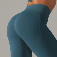 Hamidou-mallas deportivas para mujer, pantalones de Yoga de cintura alta, sin costuras, para correr, Fitness y entrenamiento - details 12