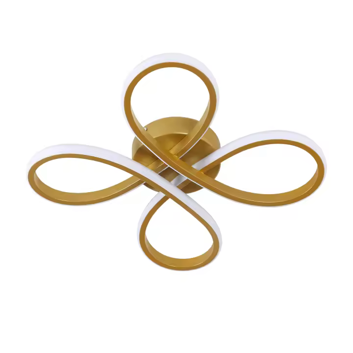 Lámpara de techo LED creativa con forma de flor Goeco oro, luz blanca 30cm - 1