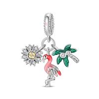 Encanto de Flamenco y Unicornio de Plata Esterlina 925 Joyería de Pulsera Original DIY para Mujeres - details 5