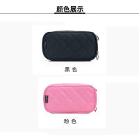 Mini bolsa de almacenamiento para cosméticos, bolsa de almacenamiento portátil negra para cosméticos, bolsa pequeña para cosméticos con rombos - details 11