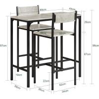 OGT03-N Juegos de Muebles Altas, Mesa de Cafetería, Juego de Balcón de 3 Piezas, Juego de Bar, 1 Mesa y 2 Sillas, ES - details 20