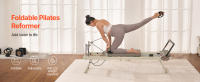 SucceBuy Reformer de pilates plegable para gimnasio en casa, máquina de ejercicios de pilates con opciones de resistencia dual - resorte y cable, adecuado para principiantes y usuarios avanzados, soporta hasta 400 libras - details 0