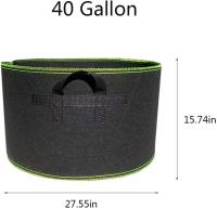 Bolsas de cultivo de 40 galones, contenedor de plantas para macetas de tela no tejida con aireación gruesa y resistente, con asas para jardín - details 1