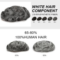 Sistema de Reemplazo de Cabello Humano Natural EVASMOOTH Pelo Ondulado, Base de Encaje Francés, Duradero, Transpirable, Color Oscuro - details 2