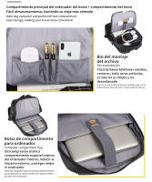 Mochila de viaje de gran capacidad para hombre, bolsa para ordenador portátil de negocios con carga USB, bolso personalizable para exteriores - details 5